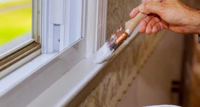 painting a window sill